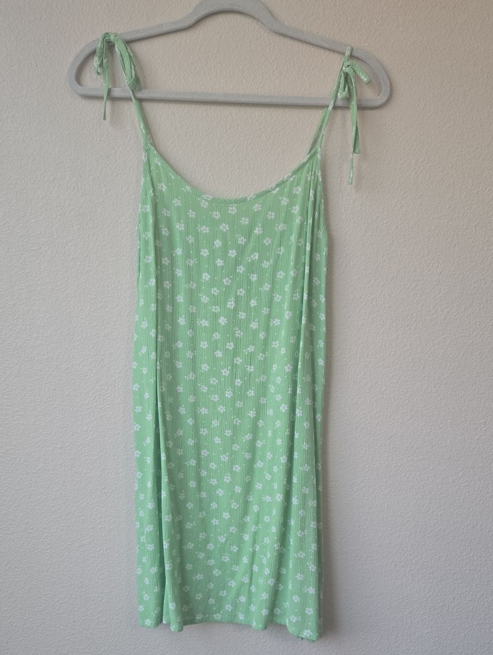 Billabong Light Green Floral Tie-Shoulder Slip Dress